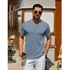 COOFANDY Men’s T Shirt Short Sleeve Casual T-Shirts Crew Neck Basic Tee Shirts(Misty Blue)
