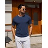 COOFANDY Men’s T Shirt Short Sleeve Casual T-Shirts Crew Neck Basic Tee Shirts(Navy)