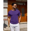 COOFANDY Men’s T Shirt Short Sleeve Casual T-Shirts Crew Neck Basic Tee Shirts(Purple)