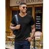 COOFANDY Mens T Shirts Short Sleeve V Neck T-Shirt Casual Plain Basic Tee(Black)