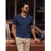 COOFANDY Mens T Shirts Short Sleeve V Neck T-Shirt Casual Plain Basic Tee(Black/ White/ Midnight Blue)