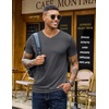COOFANDY Mens T Shirts Short Sleeve V Neck T-Shirt Casual Plain Basic Tee(Dark Gray)