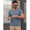 COOFANDY Mens T Shirts Short Sleeve V Neck T-Shirt Casual Plain Basic Tee(Hazy Blue)