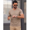 COOFANDY Mens T Shirts Short Sleeve V Neck T-Shirt Casual Plain Basic Tee(Khaki)