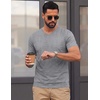 COOFANDY Mens T Shirts Short Sleeve V Neck T-Shirt Casual Plain Basic Tee(Light Gray)
