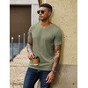 COOFANDY Mens T Shirts Short Sleeve V Neck T-Shirt Casual Plain Basic Tee(Light Green)