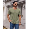 COOFANDY Mens T Shirts Short Sleeve V Neck T-Shirt Casual Plain Basic Tee(Light Green)
