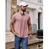 COOFANDY Mens T Shirts Short Sleeve V Neck T-Shirt Casual Plain Basic Tee(Pink)