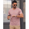 COOFANDY Mens T Shirts Short Sleeve V Neck T-Shirt Casual Plain Basic Tee(Pink)