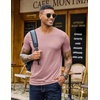 COOFANDY Mens T Shirts Short Sleeve V Neck T-Shirt Casual Plain Basic Tee(Pink)
