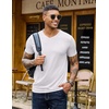 COOFANDY Mens T Shirts Short Sleeve V Neck T-Shirt Casual Plain Basic Tee(White)