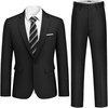 COOFANDY Men’s 2 Piece Suits Classic Fit One Button Suits Tuxedo Jacket(Black)