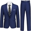 COOFANDY Men’s 2 Piece Suits Classic Fit One Button Suits Tuxedo Jacket(Navy Blue)
