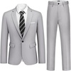COOFANDY Men’s 2 Piece Suits Classic Fit One Button Suits Tuxedo Jacket(Silver)