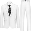 COOFANDY Men’s 2 Piece Suits Classic Fit One Button Suits Tuxedo Jacket(White)