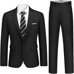 COOFANDY Men’s 2 Piece Suits Classic Fit One Button Suits Tuxedo Jacket(Black)