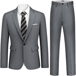 COOFANDY Men’s 2 Piece Suits Classic Fit One Button Suits Tuxedo Jacket(Dark Grey)