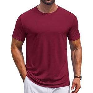 COOFANDY Men’s T Shirt Short Sleeve Casual T-Shirts Crew Neck Basic Tee Shirts(Deep Red)