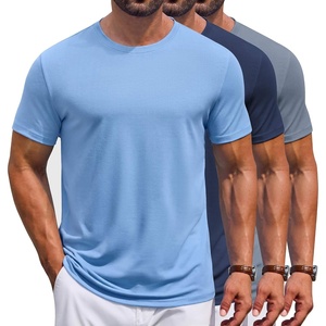COOFANDY Men’s T Shirt Short Sleeve Casual T-Shirts Crew Neck Basic Tee Shirts(Ocean Blues 3 Pack)