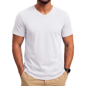 COOFANDY Mens T Shirts Short Sleeve V Neck T-Shirt Casual Plain Basic Tee(White)
