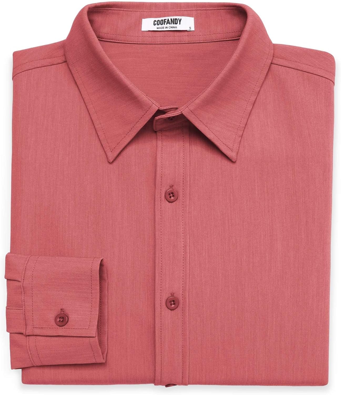 image:imageCOOFANDY Mens Casual Button Down Long Sleeve Untucked Denim Dress ShirtRed