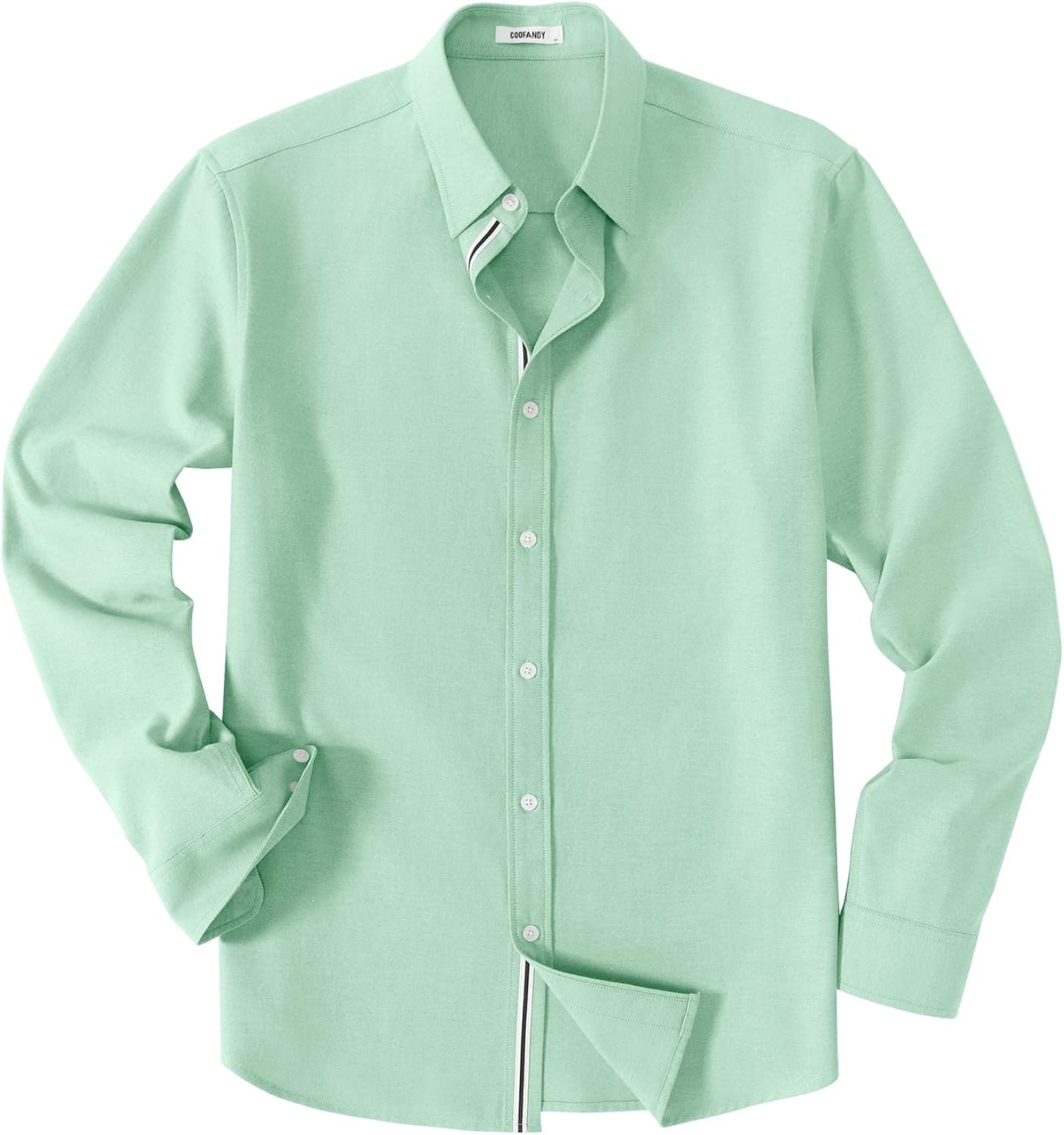 image:imageCOOFANDY Mens Oxford Shirt Long Sleeve Casual Button Down Dress ShirtIce Green