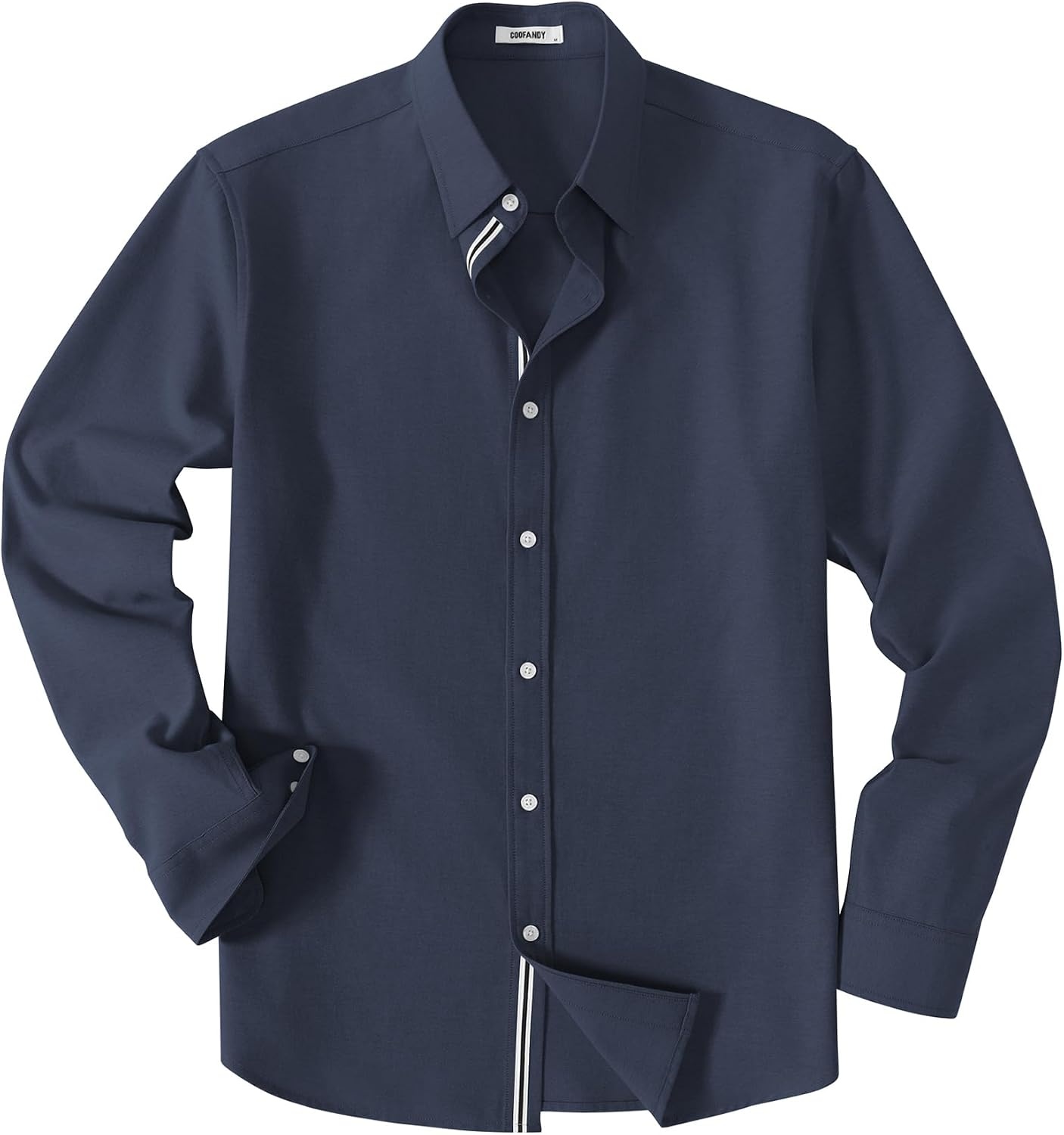 image:imageCOOFANDY Mens Oxford Shirt Long Sleeve Casual Button Down Dress ShirtNavy Blue