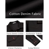 COOFANDY Men Western Cowboy Shirt Casual Button Down Work Shirt with Pocket(Black)