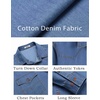 COOFANDY Men Western Cowboy Shirt Casual Button Down Work Shirt with Pocket(Blue)