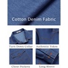 COOFANDY Men Western Cowboy Shirt Casual Button Down Work Shirt with Pocket(Deep Blue)
