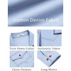 COOFANDY Men Western Cowboy Shirt Casual Button Down Work Shirt with Pocket(Light Blue)