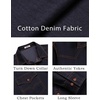 COOFANDY Men Western Cowboy Shirt Casual Button Down Work Shirt with Pocket(Navy Blue)