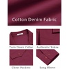 COOFANDY Men Western Cowboy Shirt Casual Button Down Work Shirt with Pocket(Wine Red)