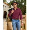 COOFANDY Men Western Cowboy Shirt Casual Button Down Work Shirt with Pocket(Wine Red)