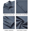 COOFANDY Men’s Casual Button Down Long Sleeve Untucked Denim Dress Shirt(Dark Blue)