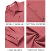 COOFANDY Men’s Casual Button Down Long Sleeve Untucked Denim Dress Shirt(Red)