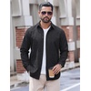 COOFANDY Mens Casual Button Down Shirts Long Sleeve Vintage Denim Shirt(Dark Grey-textured)