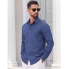 COOFANDY Mens Casual Button Down Shirts Long Sleeve Vintage Denim Shirt(Sky Blue)
