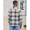 COOFANDY Mens Lightweight Flannel Shirt Long Sleeve Plaid Shirt with Pocket(Khaki &Blue)