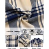 COOFANDY Mens Lightweight Flannel Shirt Long Sleeve Plaid Shirt with Pocket(Khaki &Blue)