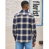 COOFANDY Mens Lightweight Flannel Shirt Long Sleeve Plaid Shirt with Pocket(Navy Blue & Khaki)