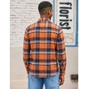 COOFANDY Mens Lightweight Flannel Shirt Long Sleeve Plaid Shirt with Pocket(Orange)