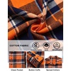 COOFANDY Mens Lightweight Flannel Shirt Long Sleeve Plaid Shirt with Pocket(Orange)