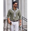 COOFANDY Men’s Oxford Shirt Long Sleeve Casual Button Down Dress Shirt(Army Green)