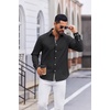 COOFANDY Men’s Oxford Shirt Long Sleeve Casual Button Down Dress Shirt(Black)