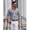 COOFANDY Men’s Oxford Shirt Long Sleeve Casual Button Down Dress Shirt(Dark Grey)