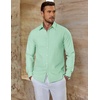 COOFANDY Men’s Oxford Shirt Long Sleeve Casual Button Down Dress Shirt(Ice Green)