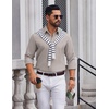 COOFANDY Men’s Oxford Shirt Long Sleeve Casual Button Down Dress Shirt(Khaki)