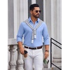 COOFANDY Men’s Oxford Shirt Long Sleeve Casual Button Down Dress Shirt(Light Blue)