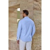 COOFANDY Men’s Oxford Shirt Long Sleeve Casual Button Down Dress Shirt(Light Blue)
